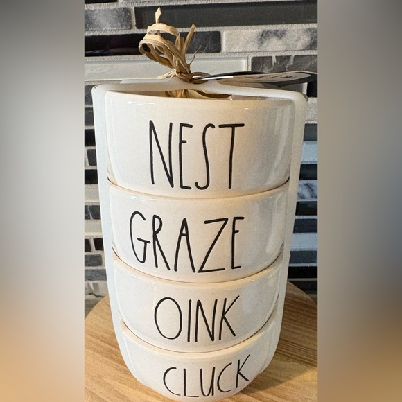 Farm Rae Dunn White Ceramic Bowls with Animal Designs - Picture 2 of 3